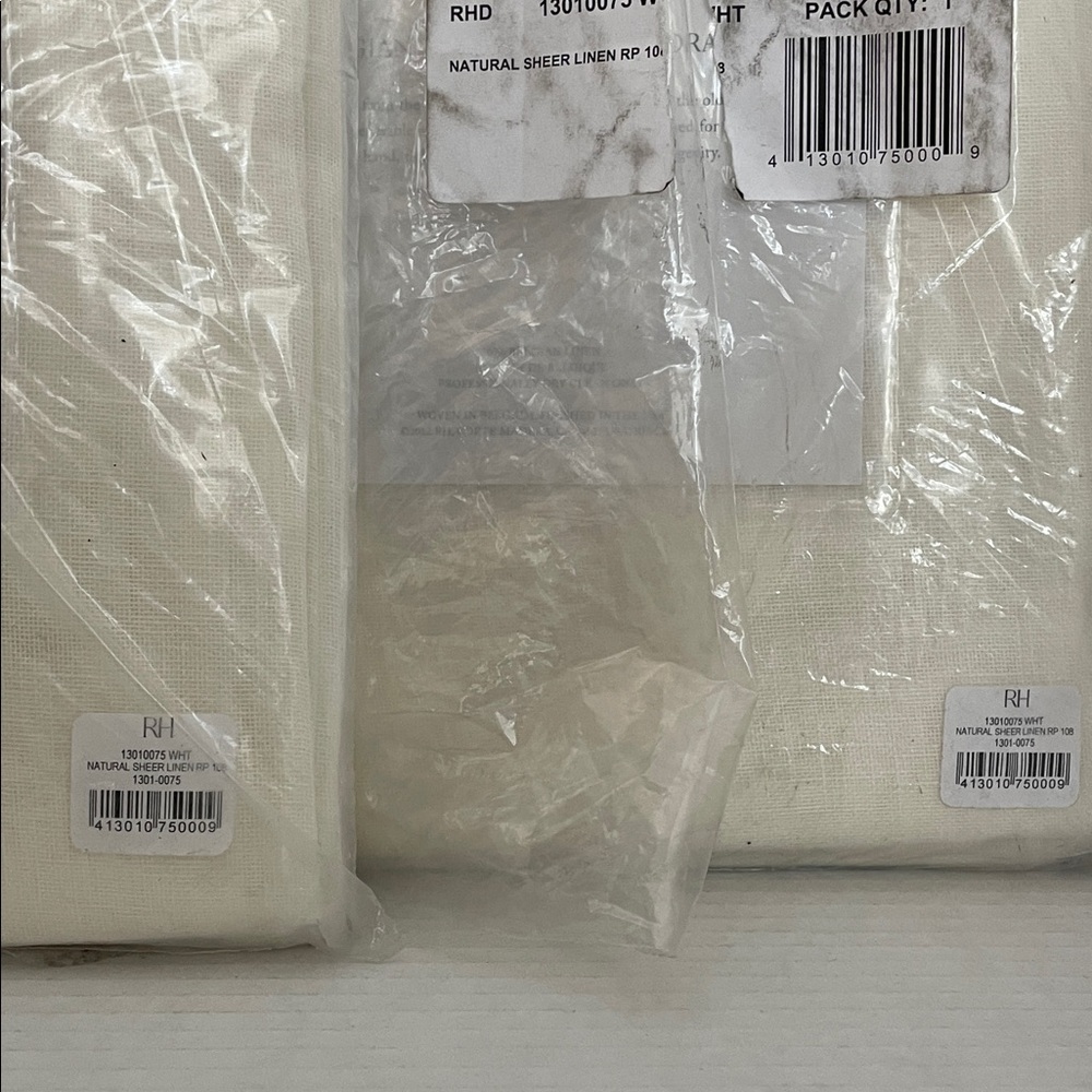 2 Restoration Hardware BELGIAN SHEER LINEN DRAPERY PANELS 50x108 Natural White - Picture 5 of 8